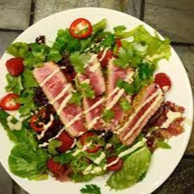 Sesame Wasabi Seared Tuna Salad.